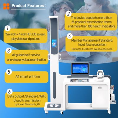 High Quality Medical Kiosk Self Service Intelligent Detection Kiosk All-in-One Multifunctional Health Diagnostic