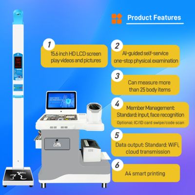 Interactive Health Kiosk with Weighing Scales Providing Customizable Health Assessments Machine