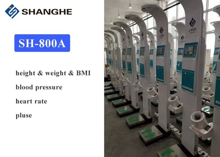 Medical Kiosk Ultrasonic Height And Weight Machine Blood Pressure Scale For Hospital