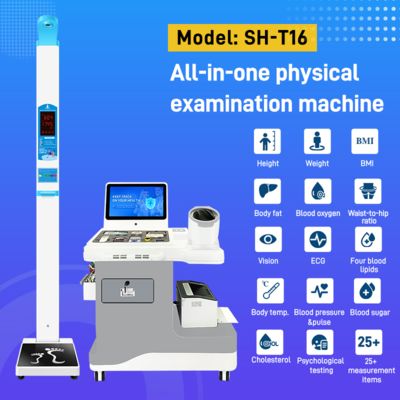 Quiosque de saúde médica One-Stop Self-Service Estação de verificação de corpo inteiro com recursos de telemedicina Quiosque de pressão arterial de aço