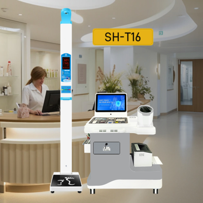 Quiosque de exames médicos com monitor de pressão sanguínea Bluetooth